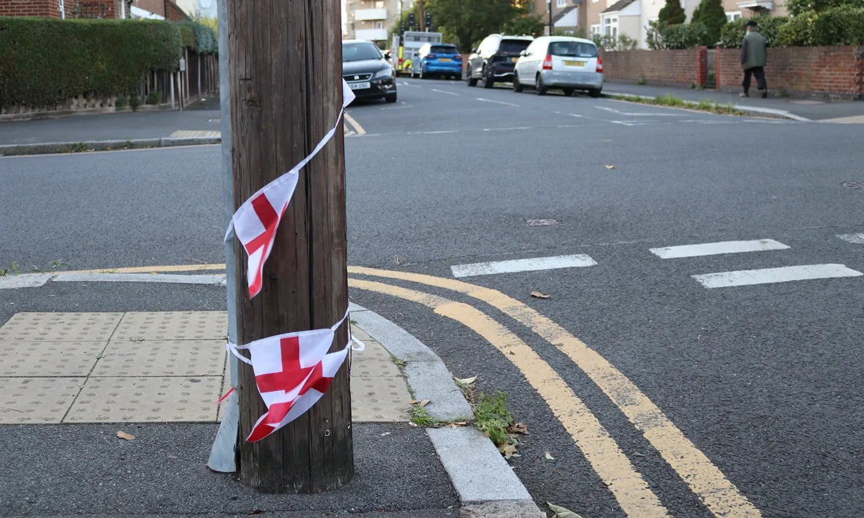 Poles apart: St George's flags in Plaistow
